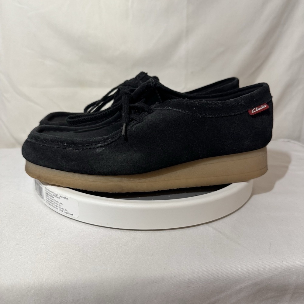 Clarks Padmora Wallabee Women SZ 6.5 Black Suede Crepe Sole